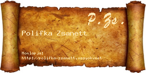 Polifka Zsanett névjegykártya